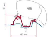 Háromrészes adapter Mercedes Sprinter / VW Crafter High Roof változathoz (2006.06. hótól) Fiamma F65S/F65L kazettás naptetőhöz
