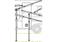Elősátor függőleges támasztórúd, 32 mm átmérőjű, 170-260 cm-ig teleszkóposan állítható Elősátor függőleges támasztórúd, 32 mm átmérőjű, 170-260 cm-ig teleszkóposan állítható