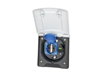 Cikkszám: 375038, megnevezés: Multifunkciós aljzat 2 db SAT csatlakozóval, USB A/C töltőaljzattal és mágneses fedéllel.