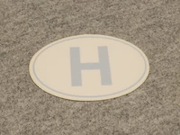 H matrica - nagy méretű - belső üvegre