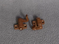 Akasztós szekrény ajtórúdzár beakasztó fül, műanyag, barna