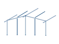 Elősátor rudazat acélból (25 mm), 3 darabos, mérete: 200-280 cm