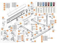F45 S Polar White 150-450 kazettás naptető alkatrészek alul a robbantott ábrán!