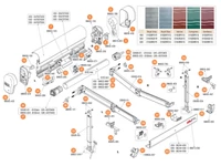 F45 TiL Titanium 450-550 kazettás naptető alkatrészek alul a robbantott ábrán!