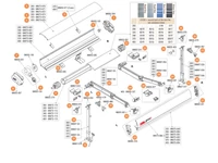 F65 S Polar White 260-400 kazettás naptető alkatrészek alul a robbantott ábrán!