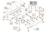 F65 S Deep Black 290-400 kazettás naptető alkatrészek alul a robbantott ábrán!