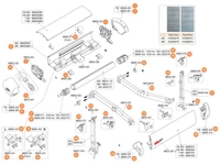 F65 Polar White/Titanium 450-490 kazettás naptető alkatrészek alul a robbantott ábrán!