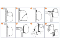 THULE Omnistor adapter oldalfalra szerelhető kivitelhez alul a részletes ábrán!