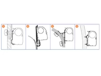 THULE Omnistor járműspecifikus oldalfali adapterek alul a részletes ábrán!