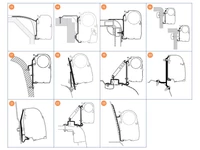 THULE Omnistor zárt furgonokhoz oldalfali adapterek alul a részletes ábrán!