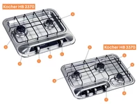 DOMETIC Tűzhely HB 2370 alkatrészek alul a részletes ábrán!