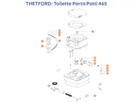 THETFORD Porta Potti 465 toalett alkatrészek alul a részletes ábrán!