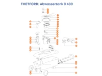 THETFORD C400 kazetta alkatrészek alul a részletes ábrán!