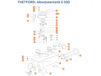 THETFORD C500 kazetta alkatrészek alul a részletes ábrán!