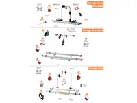 Carry Bike Garage Slide Pro Bike / Garage Standard / Garage Plus alkatrészek alul a robbantott ábrán!