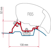 (M9998281) Háromrészes adapter Mercedes Sprinter Roof Rail változathoz (2006.06. hótól) Fiamma F65S/F65L kazettás naptetőhöz