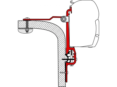 Háromrészes adapter Eriba Touring lakókocsira Fiamma F45S/F45L kazettás naptetőhöz