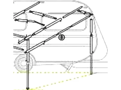 Közdarab acélból (22 mm), mérete: 80 cm