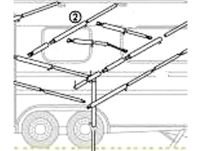 tetőgerincrúd acélból (22 mm), mérete: 115-200 cm.