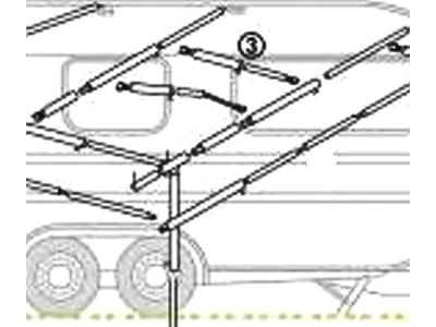 Elősátor tetőgerinc-rúd, 22 mm átmérőjű