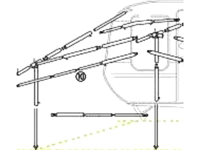 Eresztartó rúd acélból (22 mm), 3 darabos, mérete: 200-280 cm.
