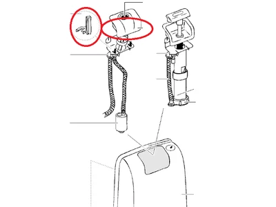 Öblítőgombhoz burkolatház