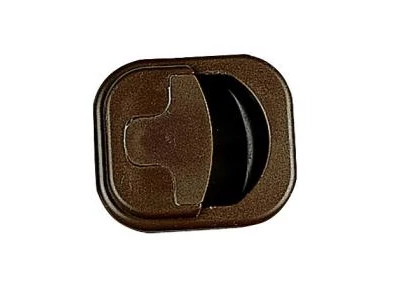 Süllyesztett bútorzár barna színmegjelenésben. Kivágási méret 45 mm