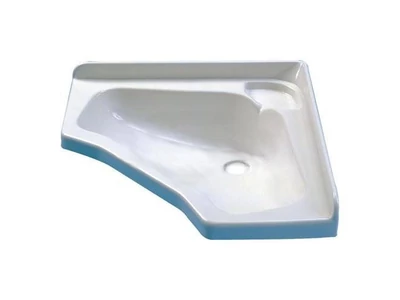 (M9970160) Helytakarékos sarok mosdókagyló mélyhúzott polisztirolból védőfóliával bevonva