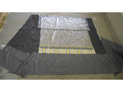 Elősátor alkatrész: Ablakos oldalfal, szürke - sárga