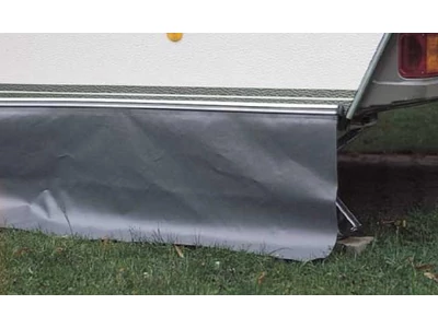 Szélfogó kötény lakójárművekhez, szürke színben, 50 cm magas