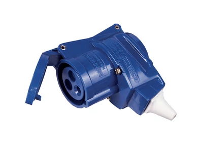 Cikkszám: 370016, megnevezés: Derékszögű lengő dugalj CEE17 3 pólusú -Schuko aljzat egyben