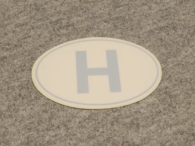 H matrica - nagy méretű - belső üvegre