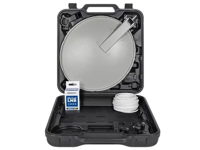 Cikkszám: 911013, megnevezés: Mobil műholdas rendszer táskában LNB-vel és kábellel