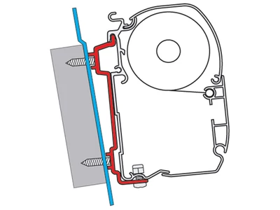 Kétrészes adapter magasított tetős Ford Transitra Fiamma F45S/F45L kazettás naptetőhöz
