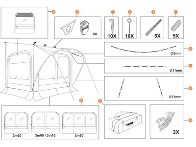 THULE Quickfit/Easylink alkatrészek alul a részletes ábrán!