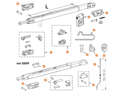THULE univerzális alkatrész alkatrészek alul a részletes ábrán!