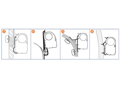 THULE Omnistor járműspecifikus oldalfali adapterek alul a részletes ábrán!