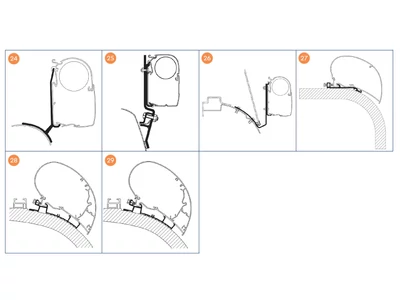 THULE Omnistor járműspecifikus tetőre szerelt adapterek alul a részletes ábrán!