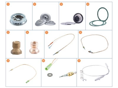 DOMETIC Tűzhelyek / kályhák alkatrészek alul a részletes ábrán!