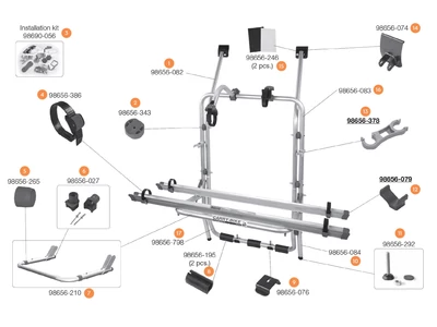Carry Bike VW T4 alkatrészek alul a robbantott ábrán!