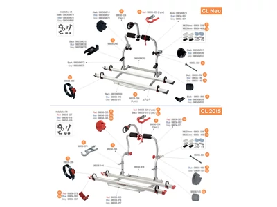 Carry Bike CL új / CL Version 2015 alkatrészek alul a robbantott ábrán!