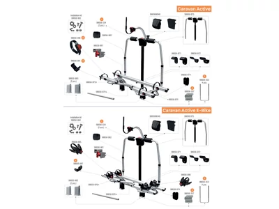 Carry Bike Caravan Active / Caravan Active E-Bike alkatrészek alul a robbantott ábrán!