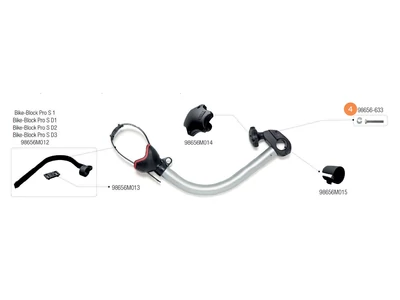 Carry Bike tartozékok Bike Block Pro S alkatrészek alul a robbantott ábrán!