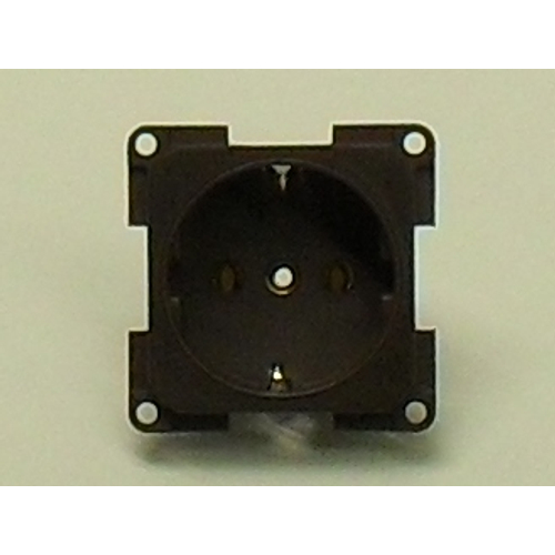 (M9974390) Schuco dugaljzat, kétpólusú, 10 / 16 A, 250 V,  barna színben