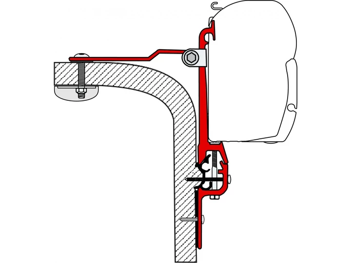 (M9903502) Háromrészes adapter Eriba Touring lakókocsira Fiamma F45S/F45L kazettás naptetőhöz