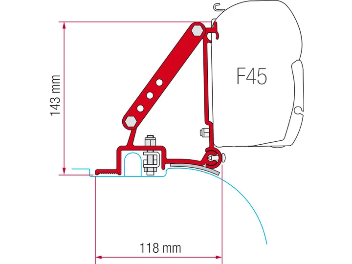 Fiamma adapter Ducato/Jumper/Boxer magasított tetős (High Roof)