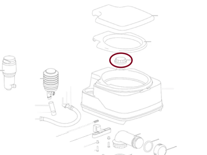 Frissvíztartály kupak Porta Potti-hoz, fehér