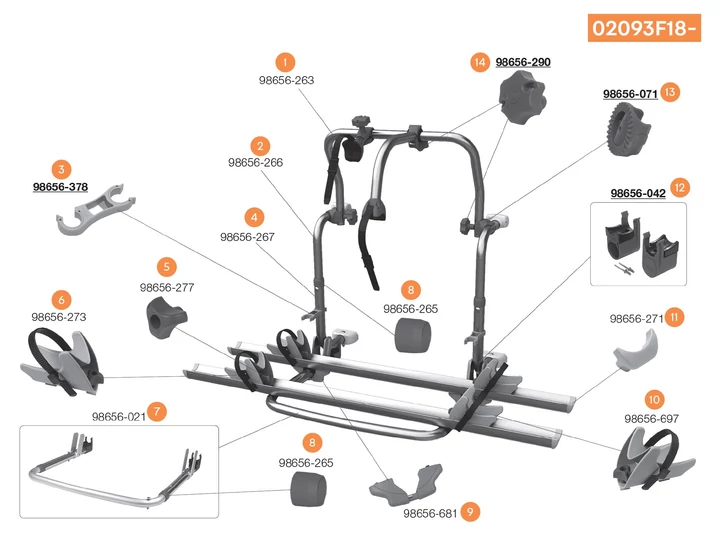 Carry Bike Premium SC alkatrészek alul a robbantott ábrán!