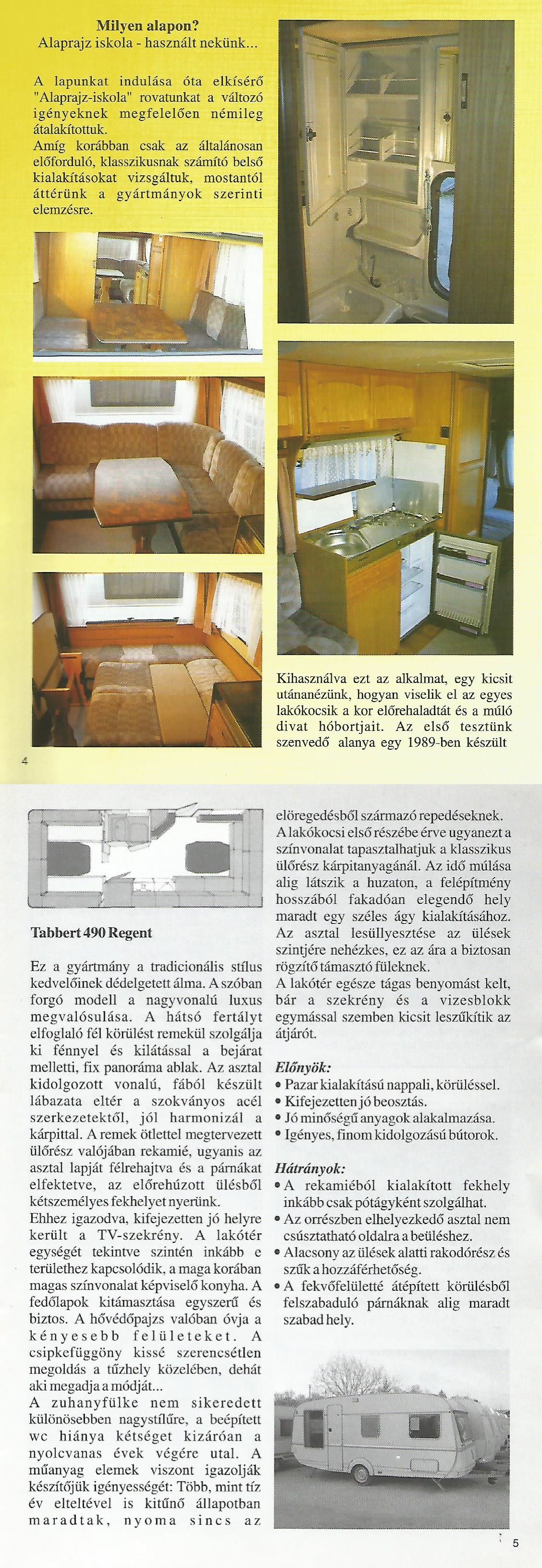 Karavándor magazin 2000. Tél, Tabbert 490