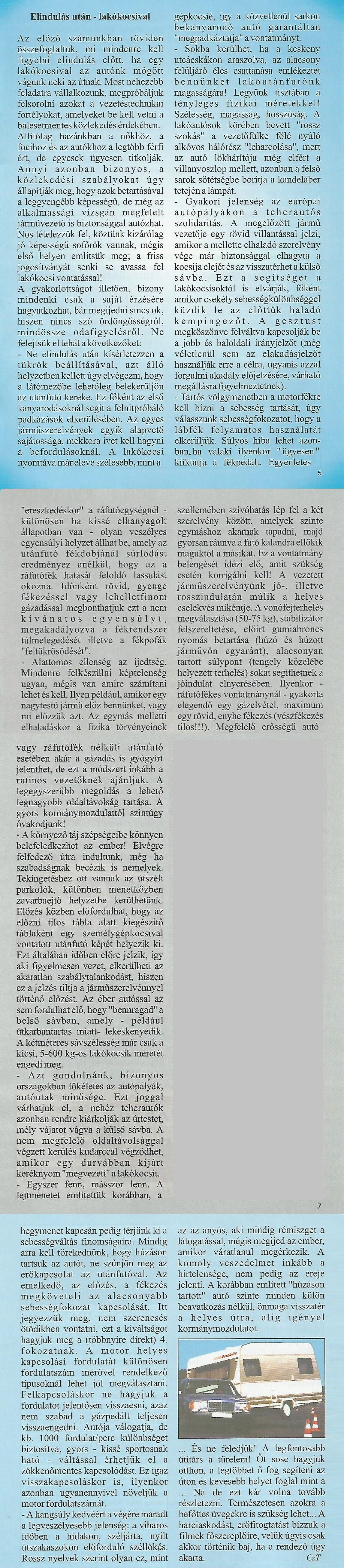 Elindulás után lakókocsival - vezetéstechnika